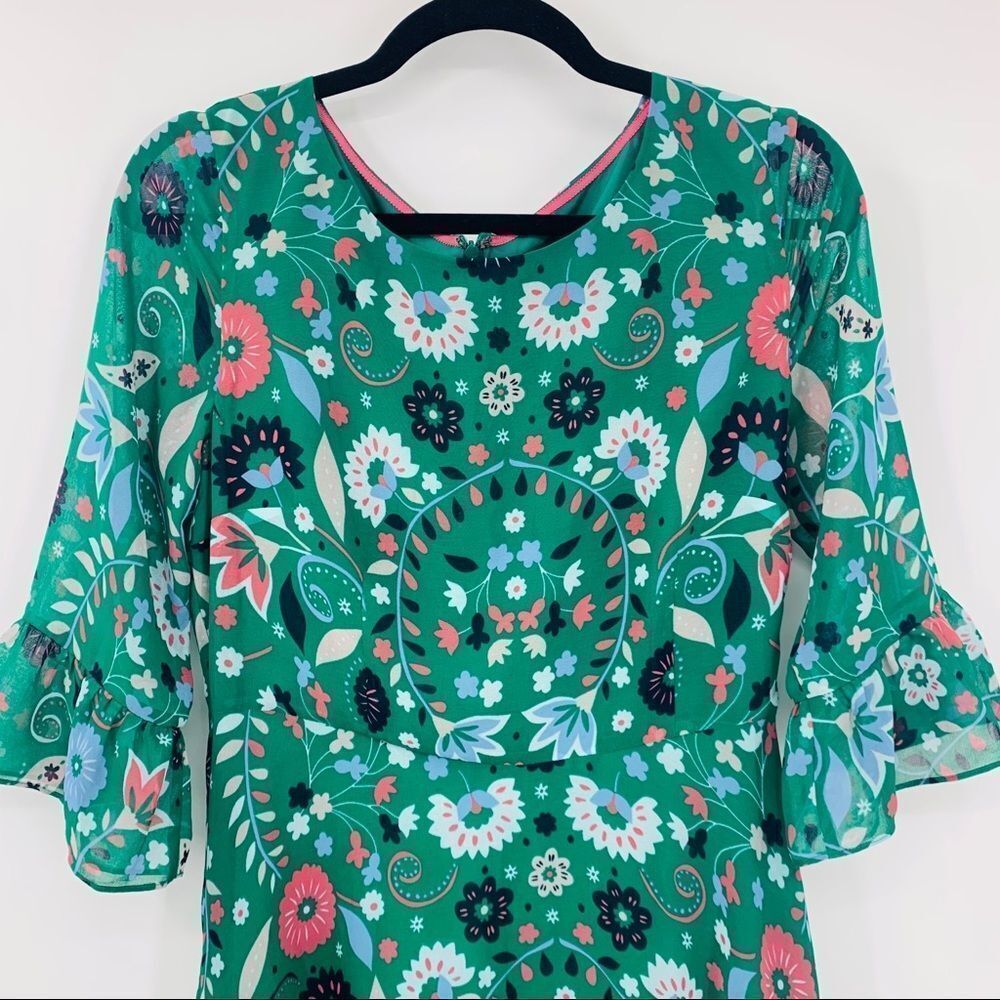 Boden Beatrix Dress Forest Folk Meadow US 4L - Picture 3 of 10